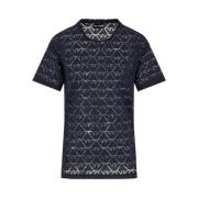 Emporio Armani Casual Bomull T-shirt Blue, Dam