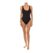 Michael Kors Studded Scoopneck One-Piece Swimsuit Black, Dam