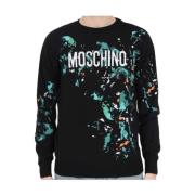 Moschino Målnings Effekt Tröja Black, Herr