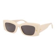 Alexander McQueen Stiliga solglasögon Am0426S Beige, Unisex