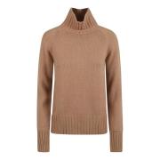 Max Mara Beige High-Neck Sweatshirt Aw23 Brown, Dam