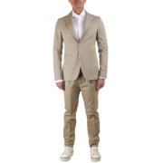 Manuel Ritz Single Breasted Suits Beige, Herr