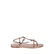 DEL Carlo Ormtryck platt sandal Pink, Dam