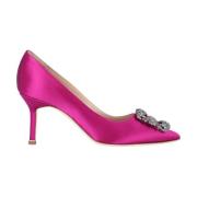 Manolo Blahnik Rosa Klack Decolleté Skor Pink, Dam