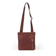 Howard London Brun Läder Crossbody Messenger Väska Brown, Herr