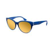 Diesel Blå Ovala Solglasögon med Gula Spegellinser Blue, Dam