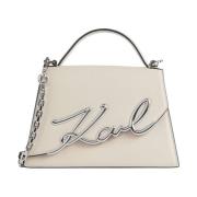 Karl Lagerfeld Signature Crossbody Väska 2.0 Beige, Dam