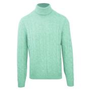 Malo Herr Cashmere Ull Långärmad Tröja Green, Herr