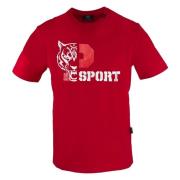 Plein Sport Kortärmad Rund Hals Bomull T-shirt Red, Herr