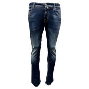 Jacob Cohën Turkost Label Slim Mörkt Tvättade Jeans Blue, Herr