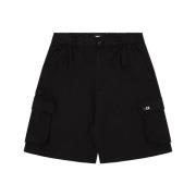 Edwin Svarta Cargo Bermuda Shorts Loose Fit Black, Dam