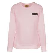 Plein Sport Sportig Sweatshirt Rund Hals Bomull Elastan Pink, Dam