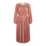 Elisabetta Franchi Rose Gold Empire Style Paljettklänning Pink, Dam