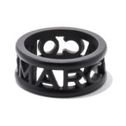 Marc Jacobs Svart Logotyp Mässing Emalj Ring Black, Dam
