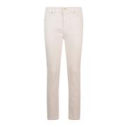 Pinko Vit Cigarettbyxa Fem-Fick Design White, Dam