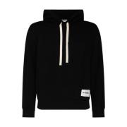 Jil Sander Svart bomull logopatch huvtröja Black, Herr