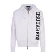 Dsquared2 Vit Zip Hoodie Sweater White, Herr