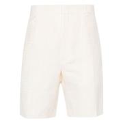 Fendi Jacquard Bermuda Shorts Artemisia Twill Weave Beige, Herr