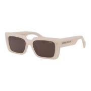 Marcelo Burlon Tecka Solglasögon - Stilfull Eyewear Kollektion Beige, ...