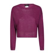 Max Mara Weekend Lila Linne Crop Top Purple, Dam