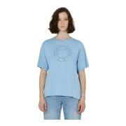 John Richmond Broderad Logotyp Rund Hals T-shirt Blue, Dam