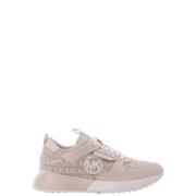 Michael Kors Jacquard Logo Sneakers Theo Trainer Beige, Dam