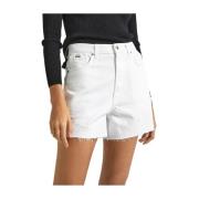 Pepe Jeans A-Line Shorts för Kvinnor White, Dam