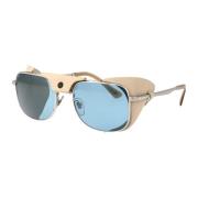 Persol Stiliga Solglasögon med Unik Design Beige, Herr