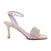 Albano Geometrisk Rosa och Silver Sandal Beige, Dam