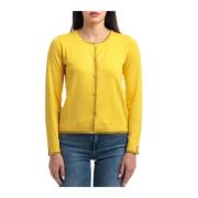 Liu Jo Stickad Cardigan för Kvinnor Yellow, Dam