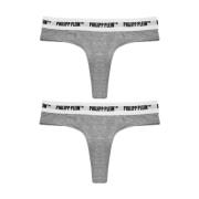 Philipp Plein Bomull Tanga Bi-Pack Gray, Dam