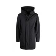 Peuterey Svart Parka med Två Fickor Black, Herr