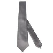 Kiton Handgjord Sidenslips - Sju Veck Gray, Herr