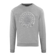 Aquascutum Sweatshirt med synligt logotyp Gray, Herr