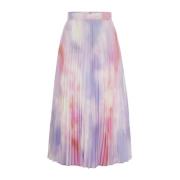 Hugo Boss Tryckt Veckad Georgette Maxi Kjol Multicolor, Dam