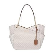 Michael Kors Beige Logo Shopper Väska Beige, Dam