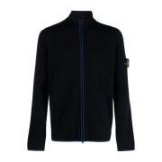 Stone Island Blå Zippered Compass Sweatshirt Blue, Herr