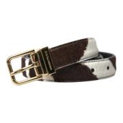 Dolce & Gabbana Zebra Pony Hair Gold Buckle Bälte Multicolor, Dam