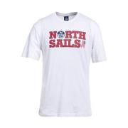 North Sails Vit Bomull Logo Print T-shirt White, Herr