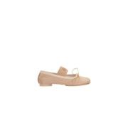 MM6 Maison Margiela Rosa Platta Skor Ballerina Beige Satin Pink, Dam