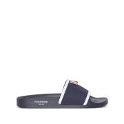 Thom Browne Marinläder Sandaler med Grosgrain Trim Blue, Herr