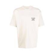 Drole de Monsieur Slogan T-shirt Kräm 100% Bomull Beige, Herr