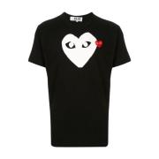 Comme des Garçons Play Svart T-shirt med tryck Black, Herr