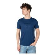 Guess Klassisk Rund Hals T-shirt Blue, Herr