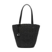 Coach Straw Tote Bag Black, Dam