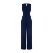 Rinascimento Georgette Jumpsuit med Knutdetalj Blue, Dam