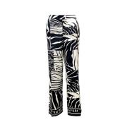 Carolina Herrera Zebra Print Siden Rak Byxor Multicolor, Dam