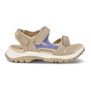 Green Comfort Beige Mocka Sandal med Kardborrelås Beige, Dam