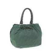 Prada Vintage Pre-owned Nylon handvskor Green, Dam