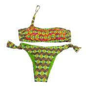 Miss Bikini Geometrisk Hexagon Enaxlad Bikini Topp Multicolor, Dam